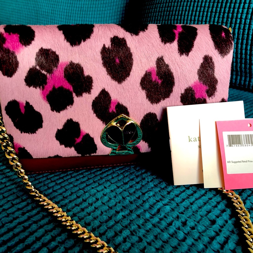 Kate Spade Nicola haircalf twist lock chain wallet handbag